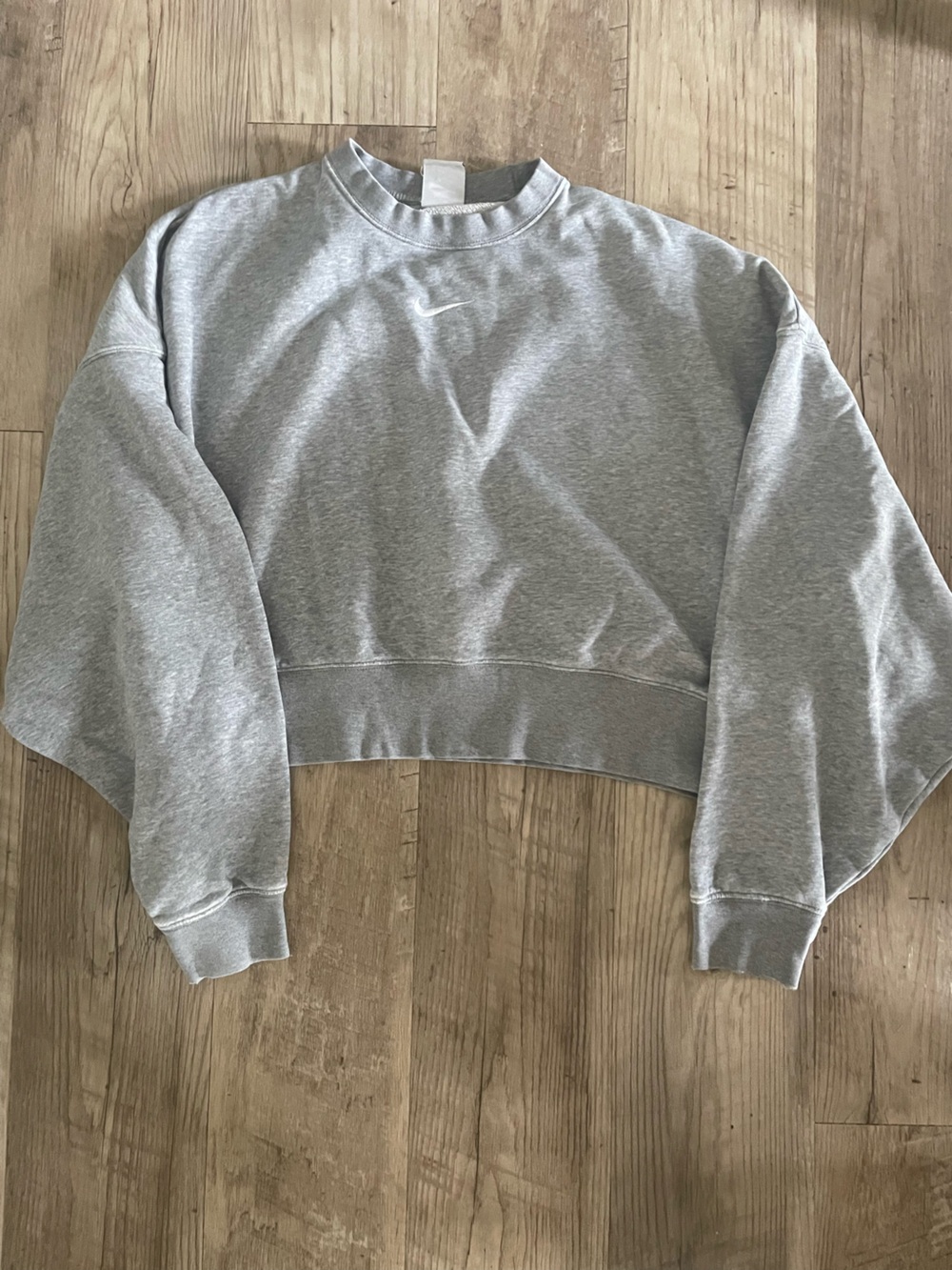 Nike Gray Cropped Sweatshirt - Classic Crew